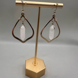 Handmade rose quartz earrings